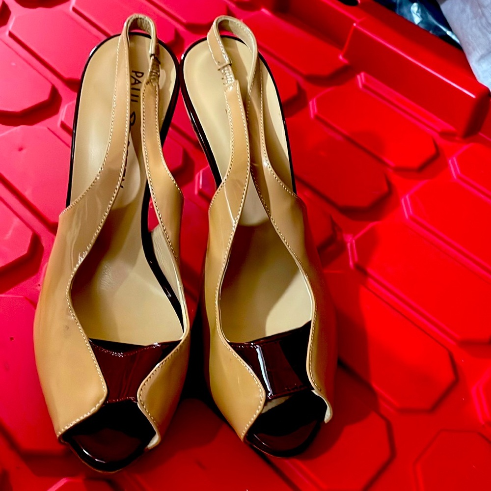 Paul & Betty Nude Patent Leather Slingback Heels VI